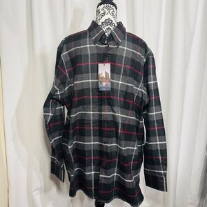 Daniel Cremieux Gray and Red Plaid Shirt